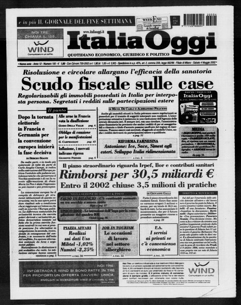 Italia oggi : quotidiano di economia finanza e politica